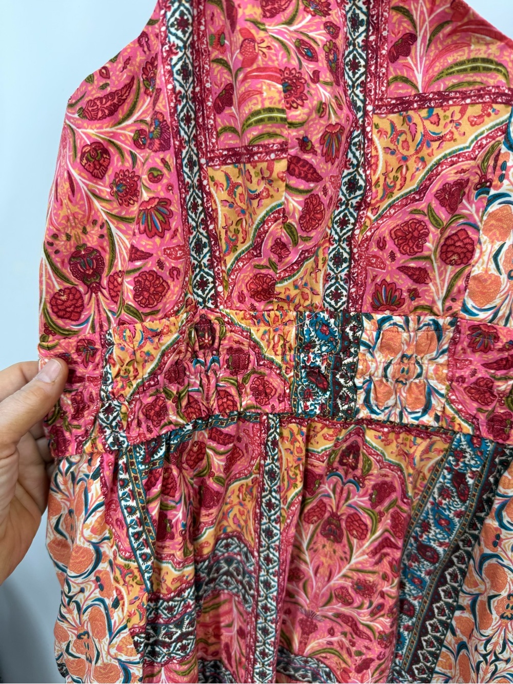 Old Navy Waist-Defined patchwork Paisley print Cami Midi Dress XXL - Picture 8 of 15